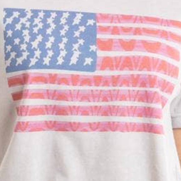 Cool Grey American Flag Short Sleeve T-Shirt - Picture 2 of 2